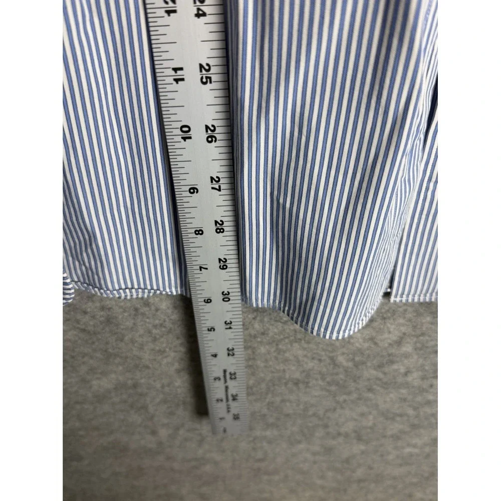 Vintage Polo Ralph Lauren Shirt Mens Large Striped NYC RL.CC Button Up Blue 90s